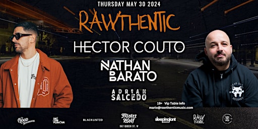 RAWTHENTIC PRESENTS HECTOR COUTO + NATHAN BARATO + ADRIAN SALCEDO | Mister Wolf