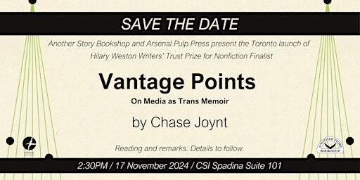 Save the Date! VANTAGE POINTS - Chase Joynt | Centre for Social Innovation - Spadina
