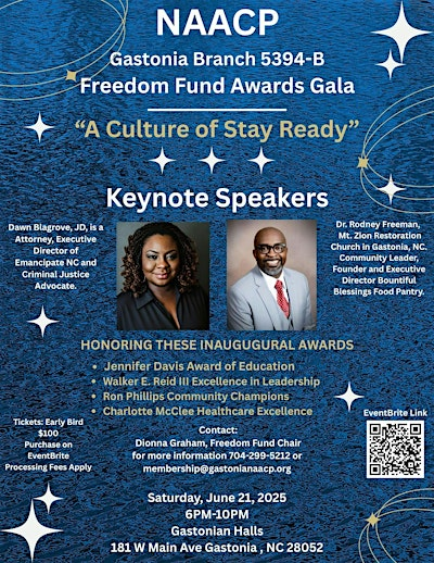 The NAACP Gastonia Branch Presents Freedom Fund Awards Gala | Gastonian Halls