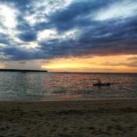 Milktea on the beach during sunset