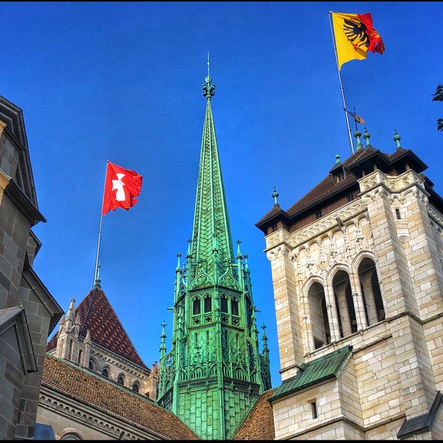 Walking around the Old Town in Geneva. 