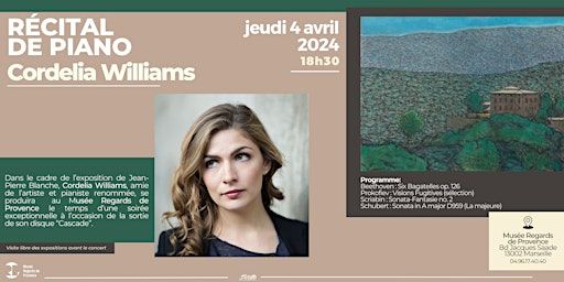 Récital de piano - Cordélia Williams | Musée Regards de Provence