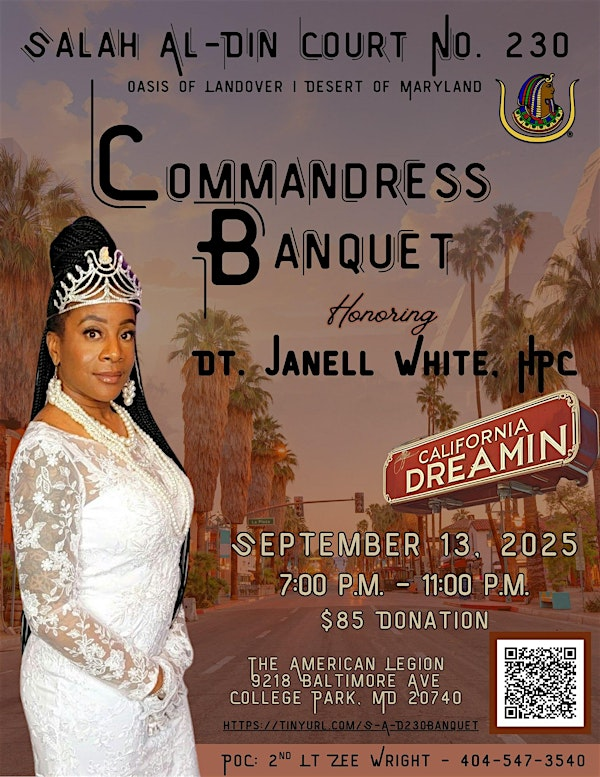 Salah Al-Din No. 230 Commandress Banquet | 9218 Baltimore Ave