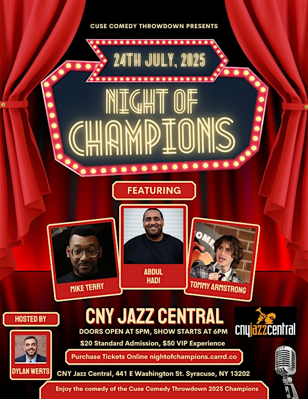 Cuse Comedy Throwdown Presents: Night of Champions | CNY Jazz Central