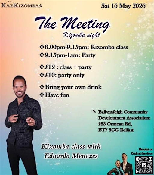 Kizomba night dance party with international dance teacher  Eduardo | Ballynafeigh Community Development Association