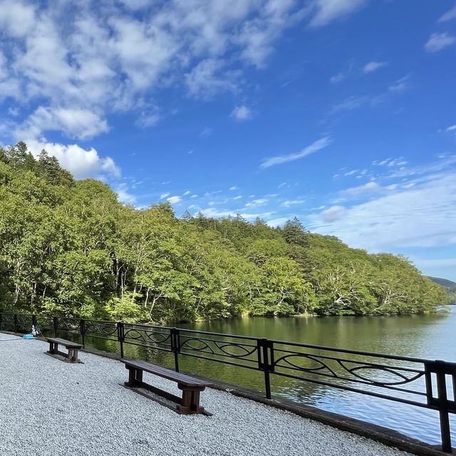北海道然別湖　絶景を見ながら足湯