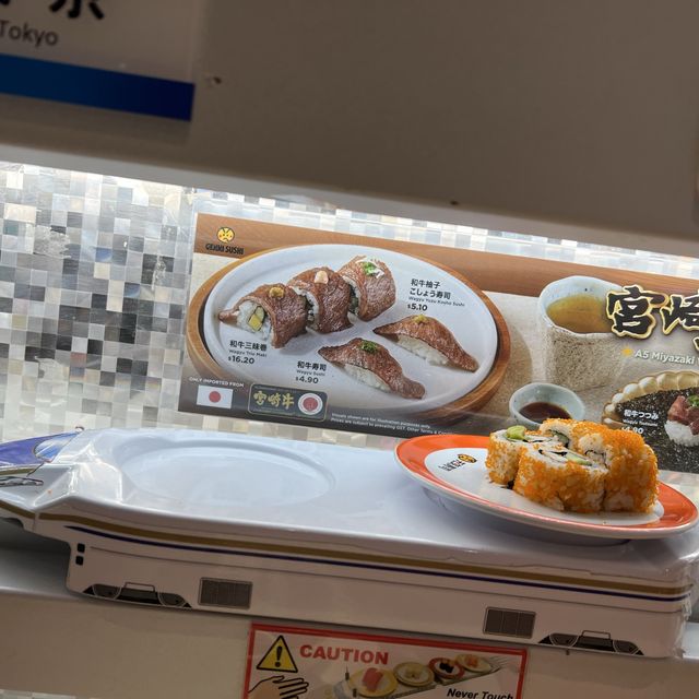 Entertaining Sushi that comes on ‘train’