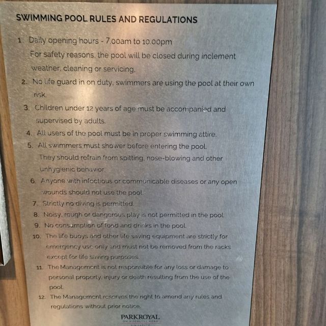 Swimming Pool @ PARKROYAL Kitchener Road
