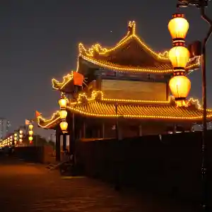 Xian City Wall at Night