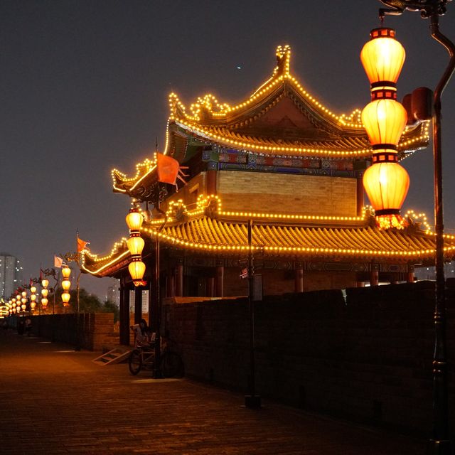 Xian City Wall at Night