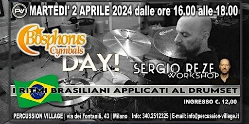SERGIO REZE in clinic: Brazilian Rhythms Workshop For Drumset | Scuola di Musica Milano Percussion Village Drum Center & Music School