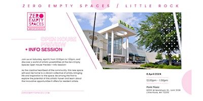 Zero Empty Spaces (Working Artist Studios) Open House Preview+Info Session | 6000 W Markham St #3108
