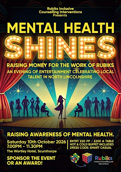 Rubiks Inclusive Counselling CIC Presents: Mental Health Shines 2026 | The Wortley House Hotel