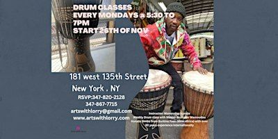 MASTER DRUM CLASS WITH MAMOUDOU and FOUR (4) WEEKS WORKSHOP | 181 W 135th St