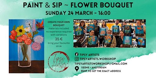 Paint & Sip Workshop - Flower Bouquet (Learn how to paint!) | Bijlmerplein