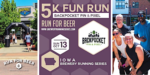 5k Beer Run x Backpocket Pin & Pixel | 2024 Iowa Brewery Running Series | Backpocket Pin and Pixel