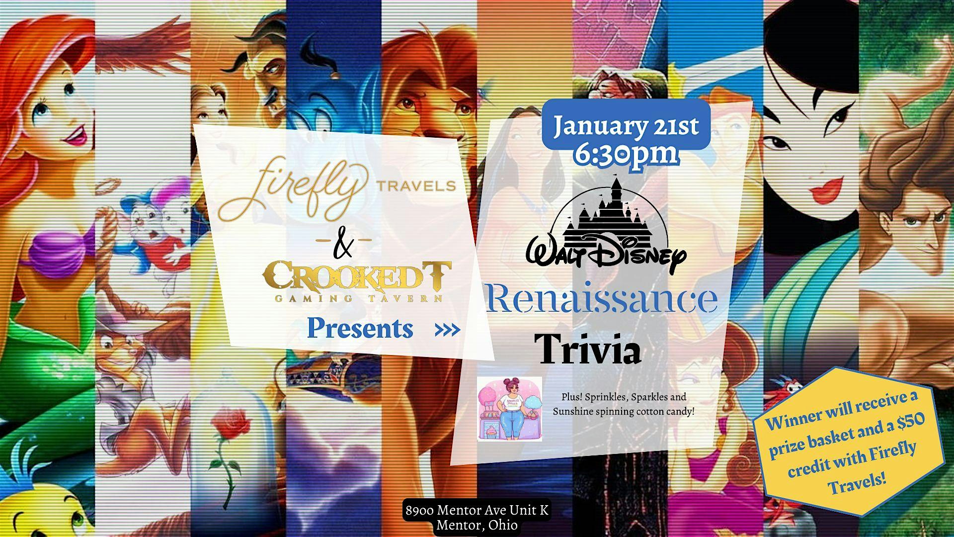 Disney Renaissance Trivia: Presented by Firefly Travels | 8900 Mentor Ave unit k