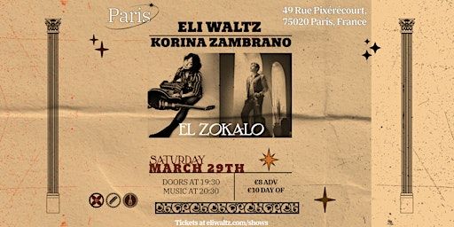 A Night of American Folk: Eli Waltz & Korina Zambrano | El Zókalo