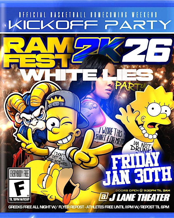 RAM FEST 2K26 WHITE LIES PARTY ASU BASKETBALL HOMECOMING KICK OFF | 313 Pine Ave