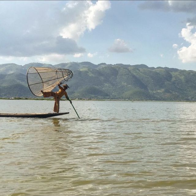 Inle lake and a floating village 