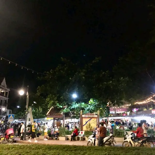 Night shoppers in luang prabang 