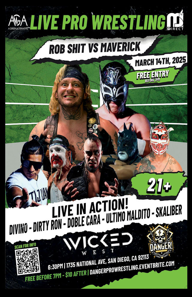LIVE Pro Wrestling in San Diego @Wicked West #BarrioLogan 21+ & vendors | Wicked West