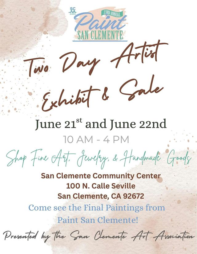 2 Day Art Exhibit and Sale June 21st & June 22nd | San Clemente Community Center