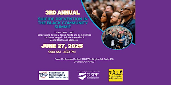 3rd Annual Suicide Prevention in the Black Community Summit | Quest Conference Center - Polaris