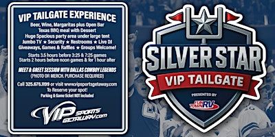 Fun Town RV Presents Silver Star VIP Tailgate Party-Cowboys v COMMANDERS | 816 N Collins St
