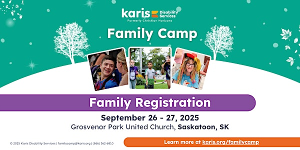 Karis Disability Services- Saskatchewan Fall Family Camp  2025 | Grosvenor Park United Church