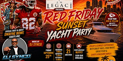 RED FRIDAY Sunset Yacht Party Miami | Chiefs Kingdom Takeover ️ | South Beach Lady Yacht Charter