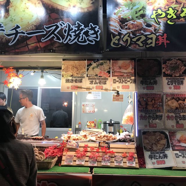 night market แถวถนน Kawaguchiko