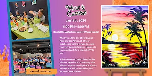 Ft Myers Beach Painting – Tropical Sunset | Bonita Bills Waterfront Cafe