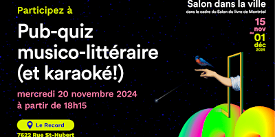 Pub-quiz musico-littéraire (et karaoké!) | Bar Le Record