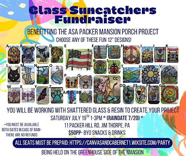 Jim Thorpe Mansion Fundraiser- Glass Suncatchers | 11 Packer Hill Ave