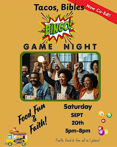Tacos, Bibles and Bingo Game Night- Now Co-Ed! | MET Atlanta