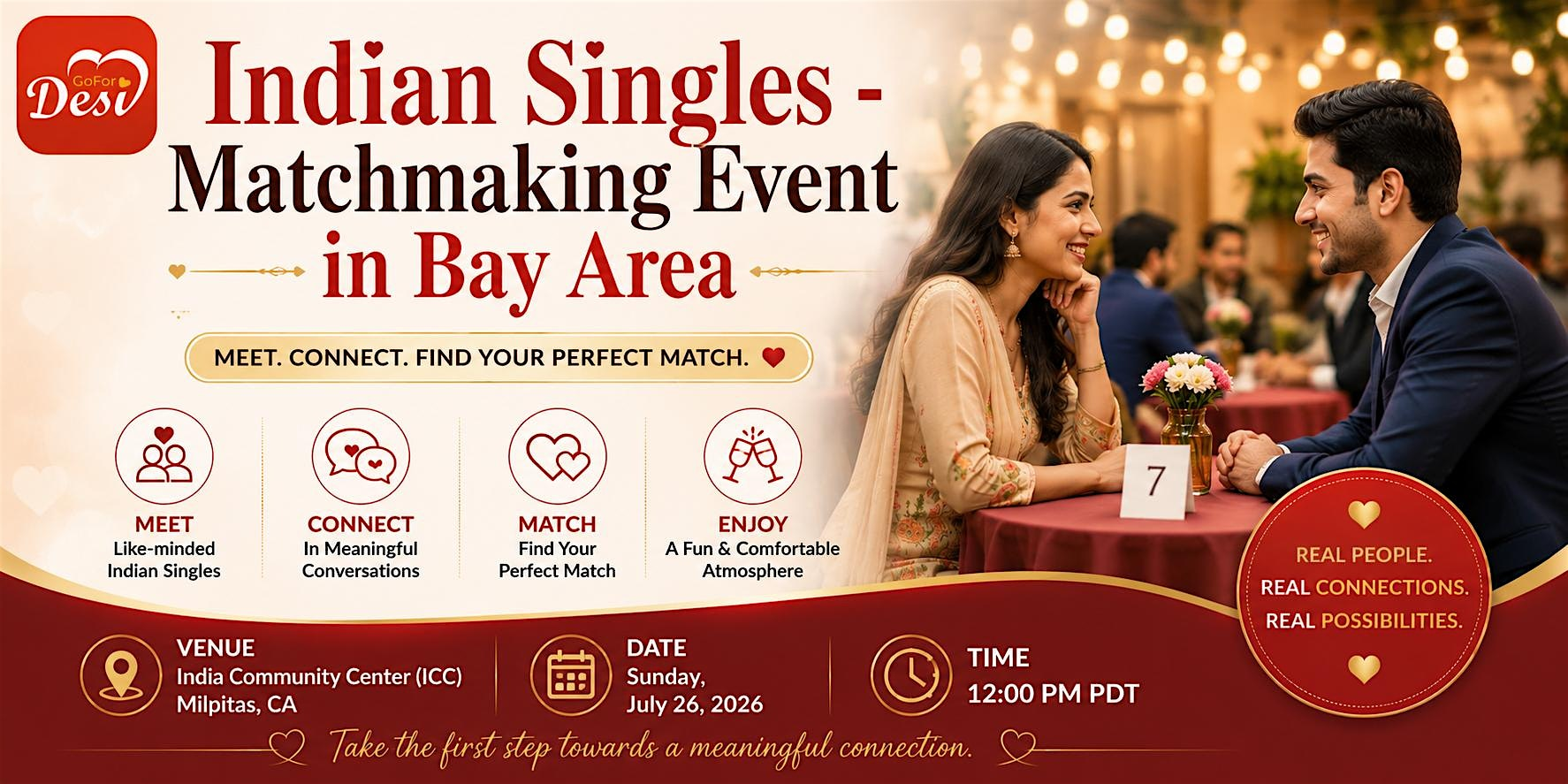 Indian Singles Speed Dating & Matchmaking Event – Bay Area, California | India Community Center (ICC)