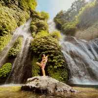 50 Meters high twin waterfall in  Munduk,Bali