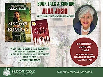 Alka Joshi – Book Talk & Signing | Beyond Text Bookstore