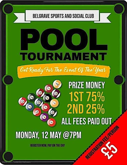 Pool Knock out 11th August | Belgrave Sports & Social Club Ltd