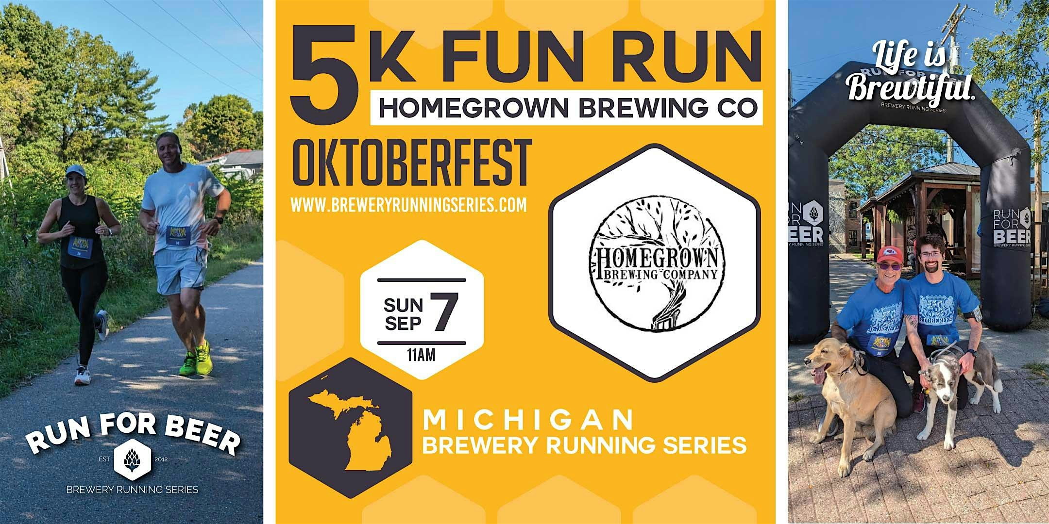 5k Beer Run x Oktoberfest x Homegrown| 2025 Michigan Brewery Running Series | HomeGrown Brewing Company