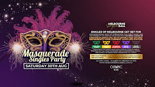 Masquerade Singles Party at the Olympic Hotel, Preston! | Olympic Hotel