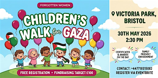 Children’s  Walk for Gaza in Bristol Victoria Park. | Victoria Park