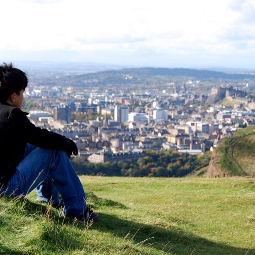 View of Salisbury Crags from Arthur’s Seat