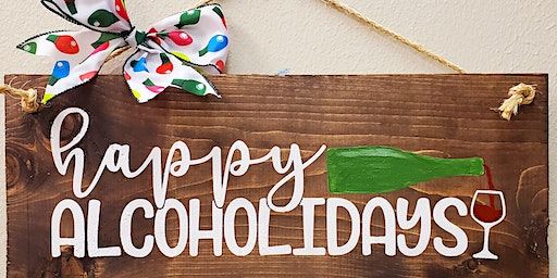 Happy Alcoholidays Board Class with Mimosas! | Poppin' Bottles n' Brushes