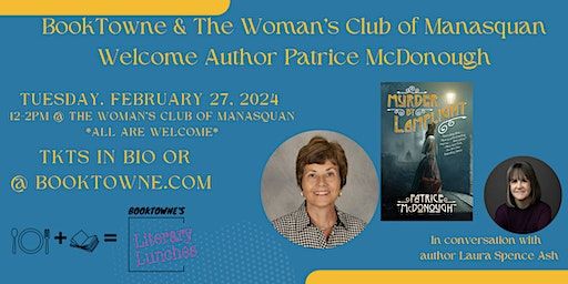 Literary Luncheon with Patrice McDonough, Author of Murder by Lamplight | Woman's Club of Manasquan