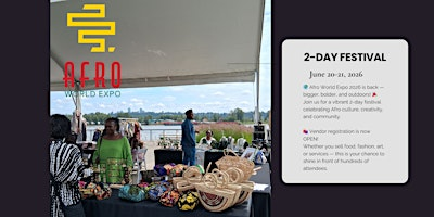 Afro World Expo Marketplace at Caribbean Days Fest 2026 VENDOR REGISTRATION | 1299 Pinetree Wy