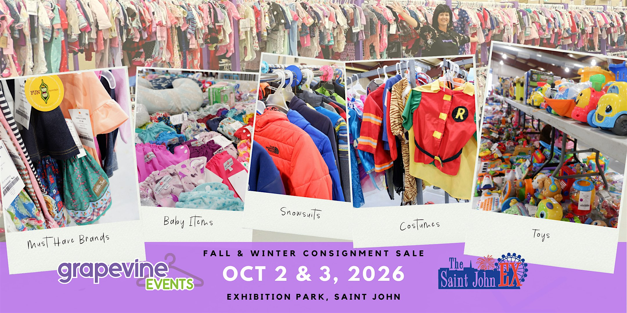 Grapevine Events' Fall & Winter Baby & Kids' Gear Pop Up Consignment Sale | Saint John Exhibition Park