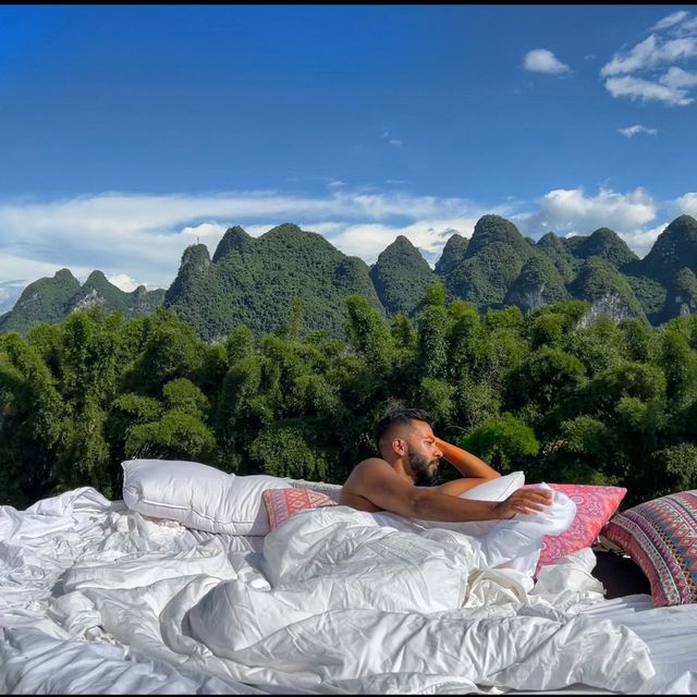 Most beautiful Bed ever in Yangshuo ❤️