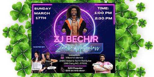 Zumba Master Class w/ ZJ Bechir Ben Dhief | Millpond Dance, Kildaire Farm Road, Cary, NC, USA
